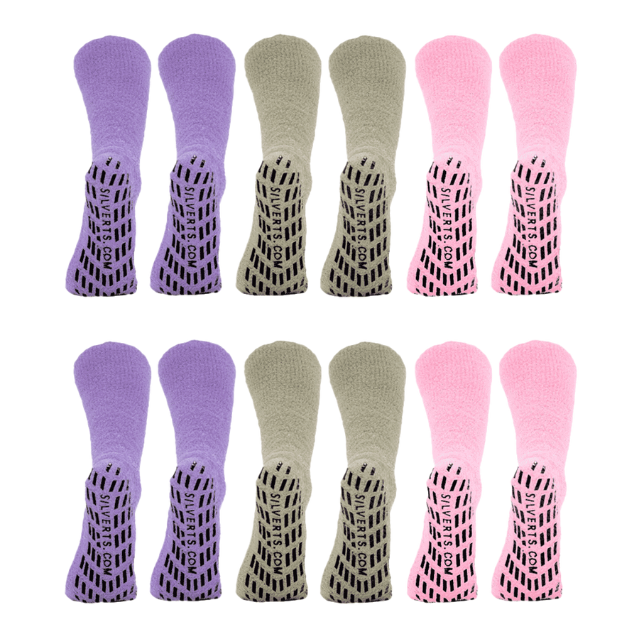 Silverts Slipper-Grip Socks 6-pack - Pastel