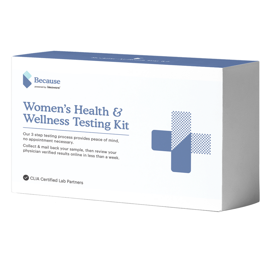 Because powered by Imaware Women's Health and Wellness Testing Kit. Our 3 step testing process provides peace of mind, no appointment necessary. Collect & mail back your sample, then review your physician verified results online in less than a week. CLIA certified lab partners.