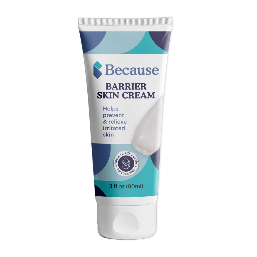 Because Barrier Skin Cream. Helps prevent and relieve irritated skin