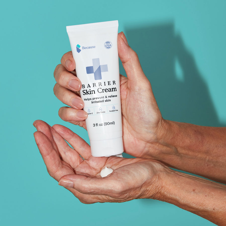 A tube of barrier skin cream with zinc oxide 