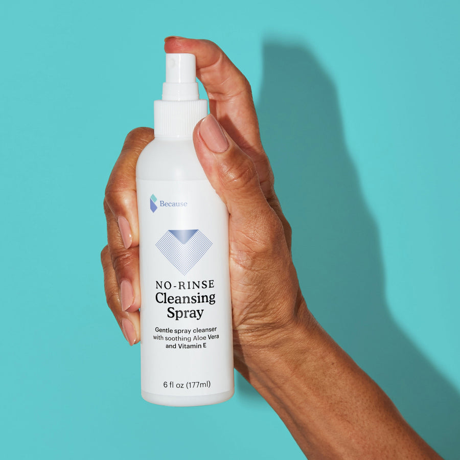 Hand dispensing the no rinse cleansing spray