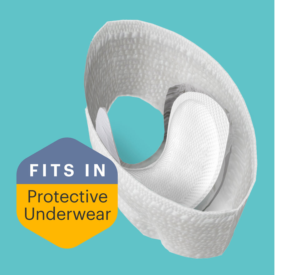 Underwear with a booster inside to show that boosters fit inside of protective underwear