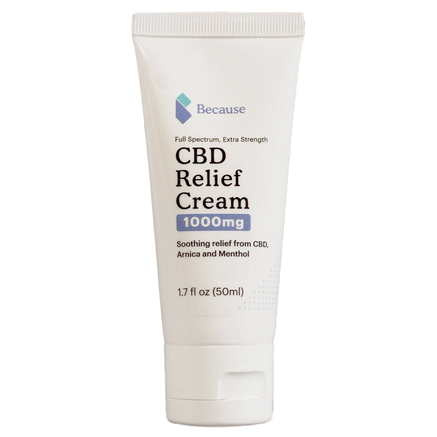 Full Spectrum, Extra Strength CBD Relief Cream 1000mg Soothing relief from CBD, Arnica, and Menthol. 1.7 fl oz.