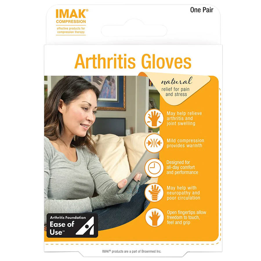 Arthritis gloves. Natural relief for pain and stress. Arthritis Foundation ease of use seal.